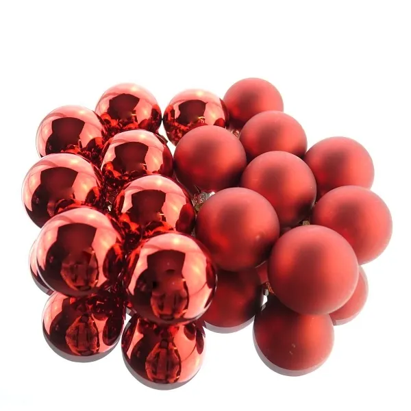 Christbaum-Mini-Kugeln Christmas Red rot Ø 3,5 cm aus Glas - 16er Christbaum-Mini-Kugeln Christmas Red rot Ø 3,5 cm aus Glas - 16er