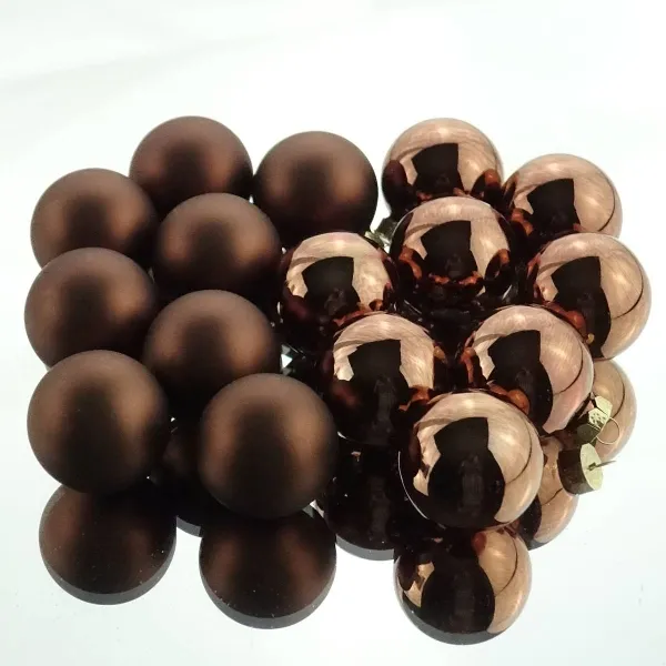 Christbaum-Mini-Kugeln Espresso braun Ø 3,5 cm aus Glas - 16er Set Christbaum-Mini-Kugeln Espresso braun Ø 3,5 cm aus Glas - 16er Set