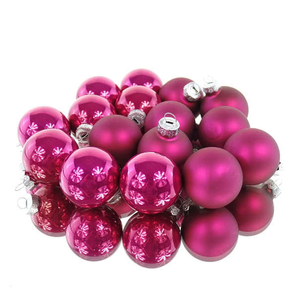 Christbaum-Mini-Kugeln Festive Pink Ø 3,5 cm aus Glas - 16er Set