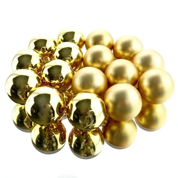 Christbaum-Mini-Kugeln Light Gold goldfarben Ø 3,5 cm aus Glas - 16er Set Christbaum-Mini-Kugeln Light Gold goldfarben Ø 3,5 cm aus Glas - 16er Set
