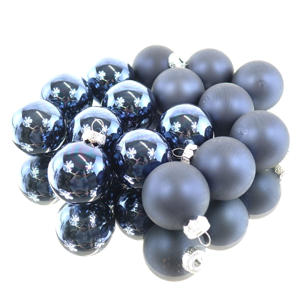 Christbaum-Mini-Kugeln Nachtblau Ø 3,5 cm aus Glas - 16er Set
