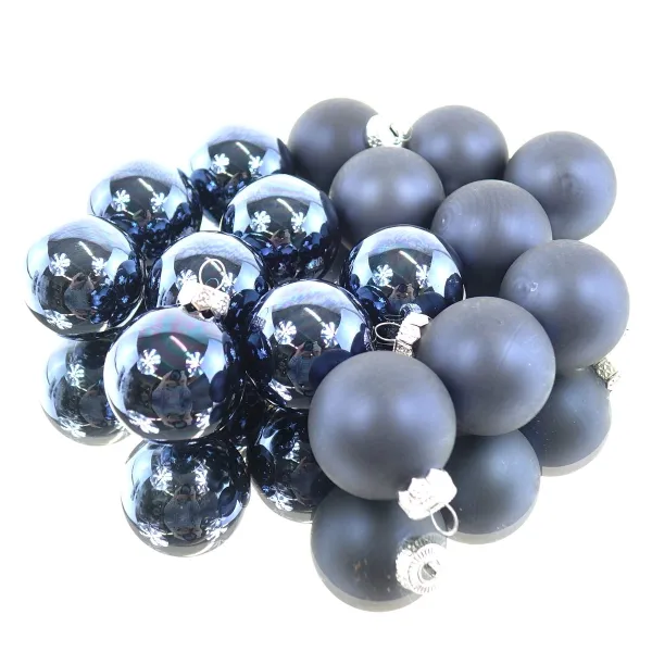 Christbaum-Mini-Kugeln Nachtblau Ø 3,5 cm aus Glas - 16er Set