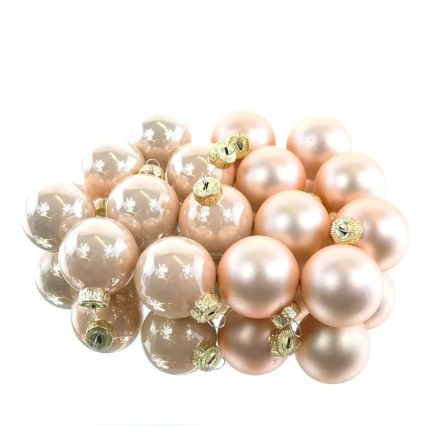 Christbaum-Mini-Kugeln Peach Pearl Ø 3,5 cm aus Glas - 16er Set