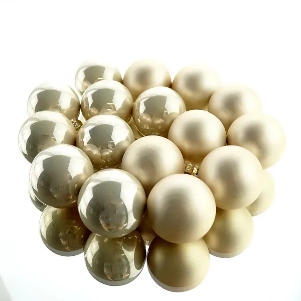Christbaum-Mini-Kugeln Pearl beige Ø 3,5 cm aus Glas - 16er Set Christbaum-Mini-Kugeln Pearl beige Ø 3,5 cm aus Glas - 16er Set