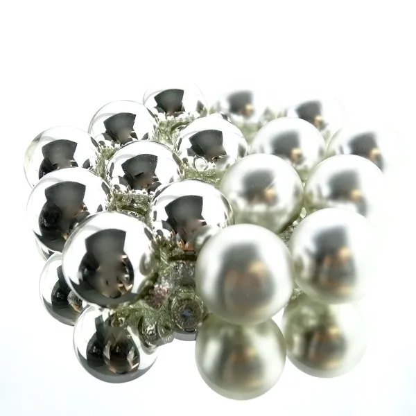 Christbaum-Mini-Kugeln Silver silberfarben Ø 3,5 cm aus Glas - 16er Set Christbaum-Mini-Kugeln Silver silberfarben Ø 3,5 cm aus Glas - 16er Set