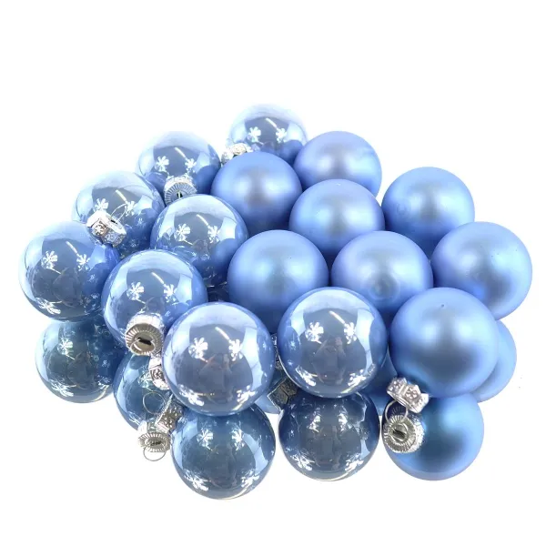 Christbaum-Mini-Kugeln Sky Blue Ø 3,5 cm aus Glas - 16er Set