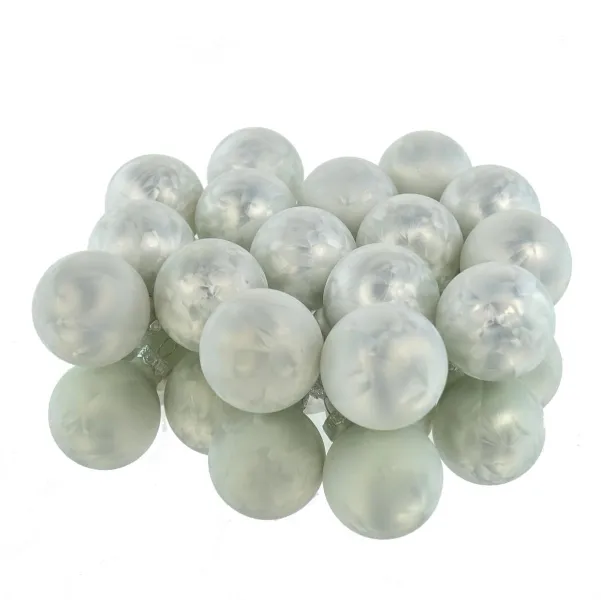 Christbaum-Mini-Kugeln Weiß Eislack Ø 3,5 cm aus Glas - 16er Set