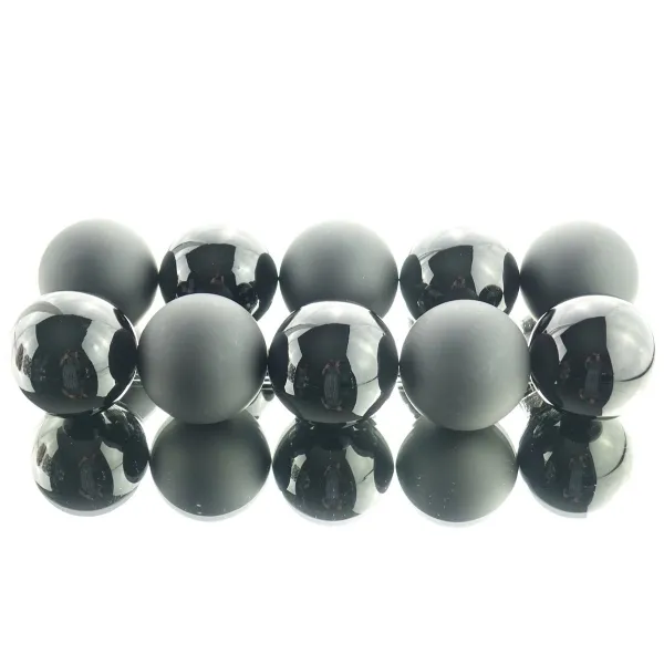 Christbaumkugeln Black schwarz 5 x glänzend & 5 x matt Ø 6 cm aus Glas - 10er Set