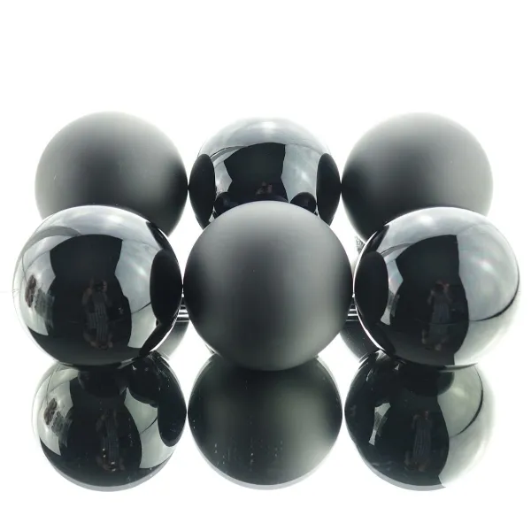 Christbaumkugeln Black schwarz Ø 8 cm aus Glas - 6er Set