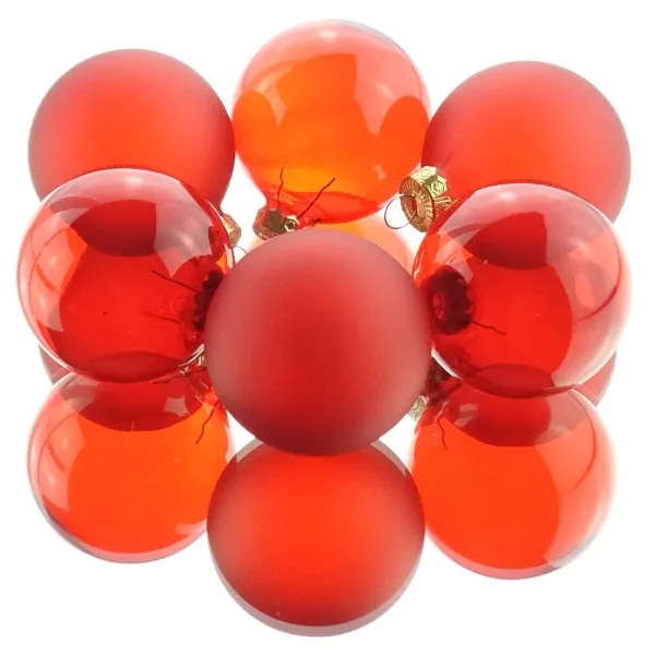 Christbaumkugeln Christmas Red rot transparent Ø 6 cm aus Glas - 6er Set Christbaumkugeln Christmas Red rot transparent Ø 6 cm aus Glas - 6er Set