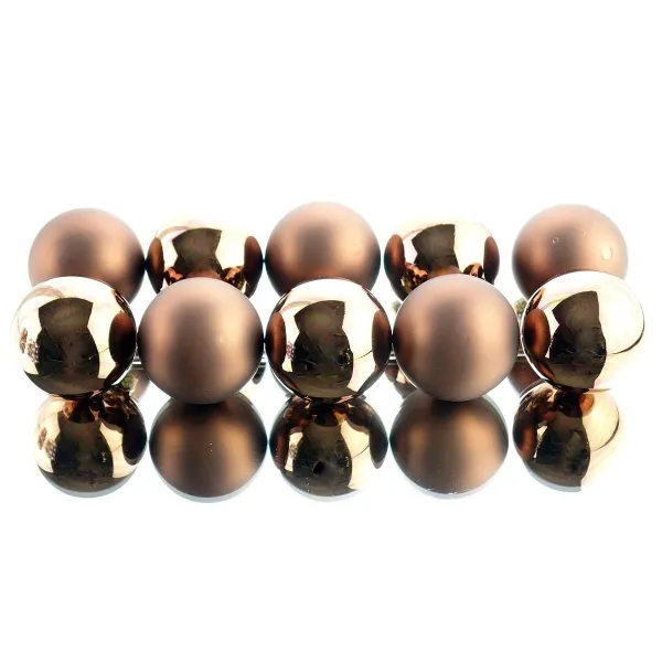 Christbaumkugeln Espresso braun 5 x glänzend & 5 x matt Ø 6 cm aus Glas - 10er Set Christbaumkugeln Espresso braun 5 x glänzend & 5 x matt Ø 6 cm aus Glas - 10er Set