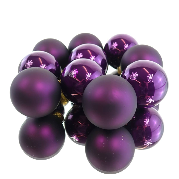 Christbaumkugeln Feige 5 x glänzend & 5 x matt Ø 6 cm aus Glas  - 10er Set