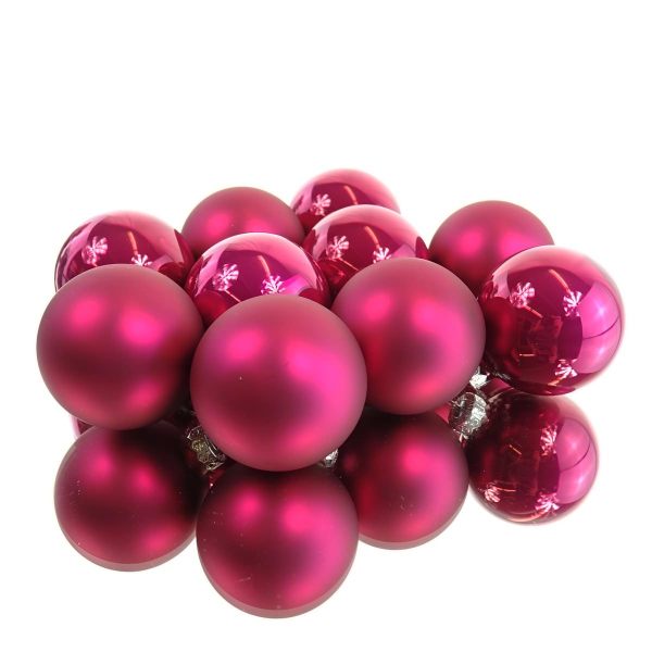 Christbaumkugeln Festive Pink 5 x glänzend & 5 x matt Ø 6 cm aus Glas - 10er Set