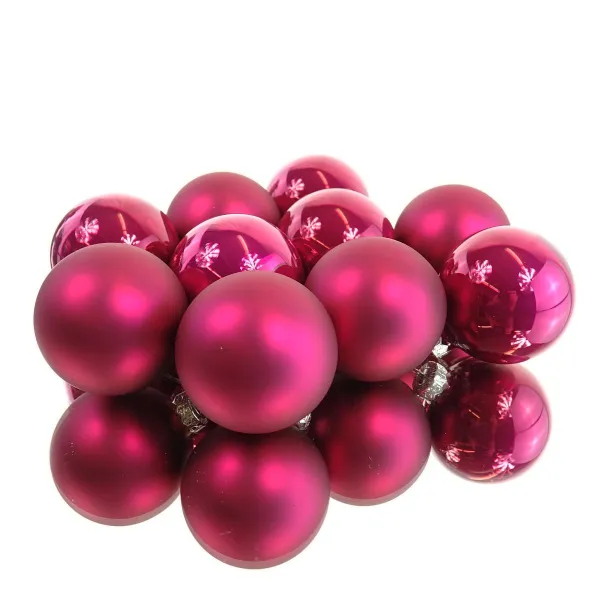 Christbaumkugeln Festive Pink 5 x glänzend & 5 x matt Ø 6 cm aus Glas - 10er Set