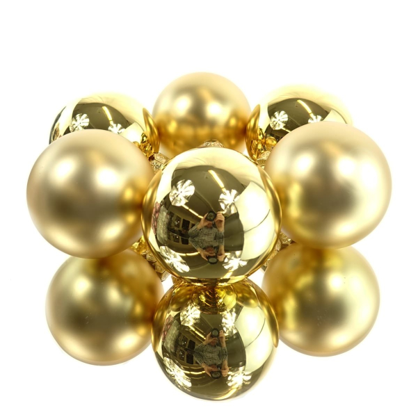 Christbaumkugeln Goldfarben Ø 8 cm aus Glas - 6er Set