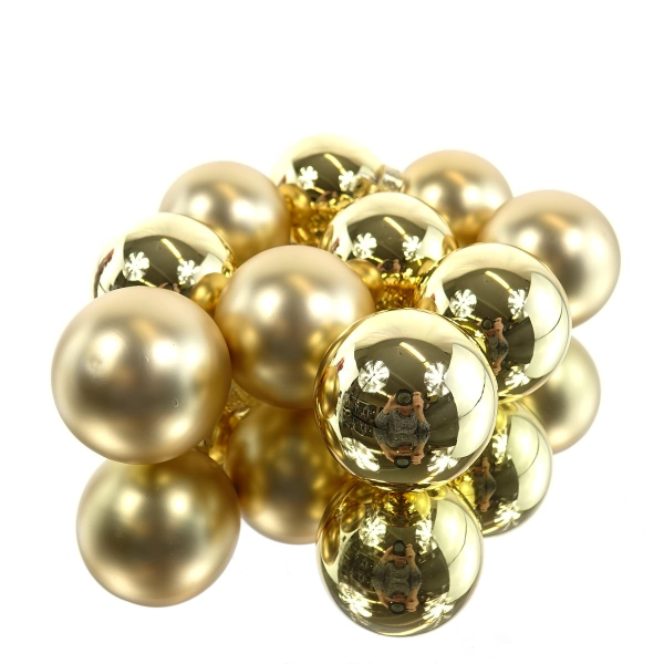 Christbaumkugeln Light Gold 5 x glänzend & 5 x matt Ø 6 cm aus Glas  - 10er Set