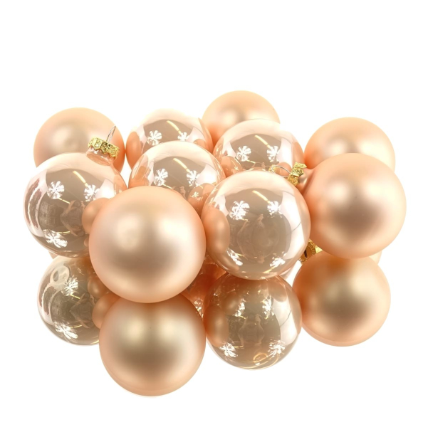 Christbaumkugeln Peach Pearl 5 x glänzend & 5 x matt Ø 6 cm aus Glas - 10er Set