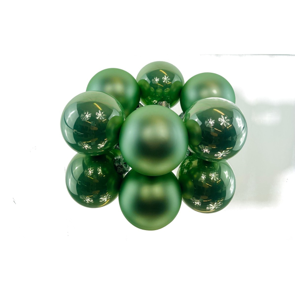 Christbaumkugeln Pfefferminz Ø 8 cm, Glas 6er Set