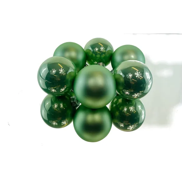Christbaumkugeln Pfefferminz Ø 8 cm, Glas 6er Set