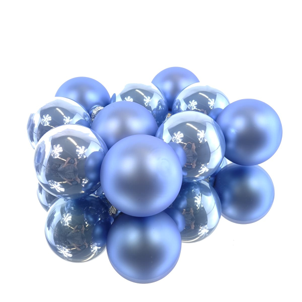 Christbaumkugeln Sky Blue 5 x glänzend & 5 x matt Ø 6 cm aus Glas - 10er Set