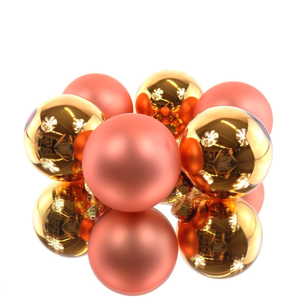Christbaumkugeln Warmes Orange 3 x glänzend & 3 x matt Ø 8 cm aus Glas - 6er Set