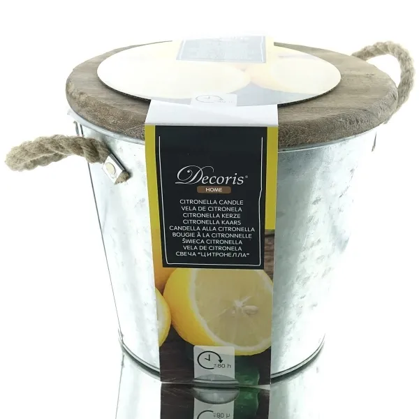 Citronella Kerze Wachs in Zinktopf Ø 25 cm x 23 cm