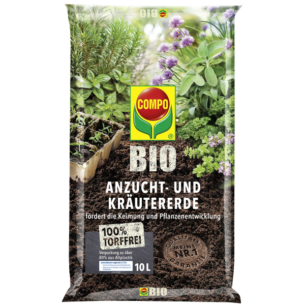 COMPO Anzucht- und Kräutererde torffrei - 10 Liter
