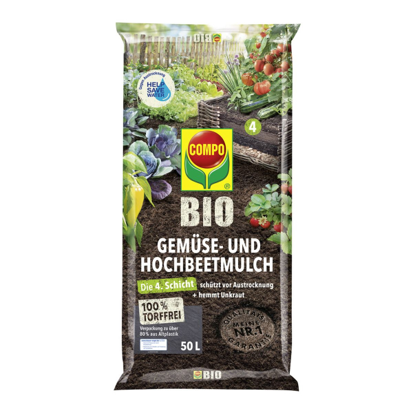 COMPO BIO Gemüse- und Hochbeetmulch torffrei - 50 Liter
