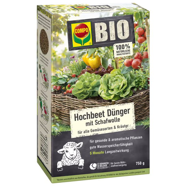 COMPO Hochbeet Dünger mit Schafwolle - 750 g