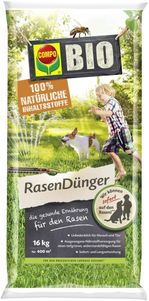 COMPO BIO Rasendünger für ca. 400 m² - 16 kg