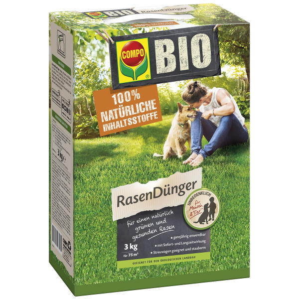 COMPO BIO Rasendünger für ca. 75 m² - 3 kg