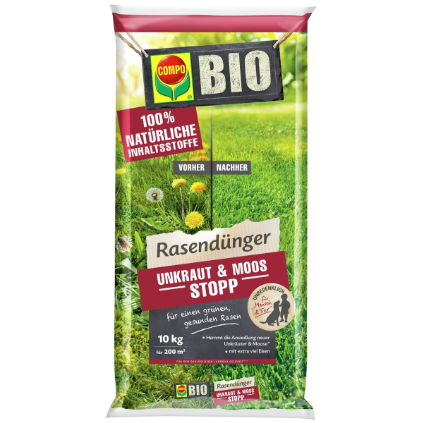 COMPO Rasendünger Unkraut & Moos Stopp für 200 m² - 10 kg