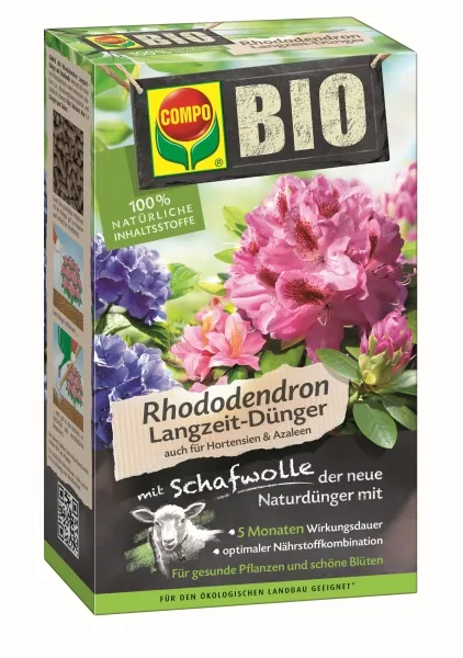 COMPO BIO Rhododendron Langzeit-Dünger mit Schafwolle - 2 kg