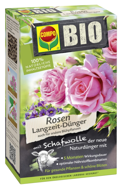 COMPO BIO Rosen Langzeit-Dünger mit Schafwolle - 750 g