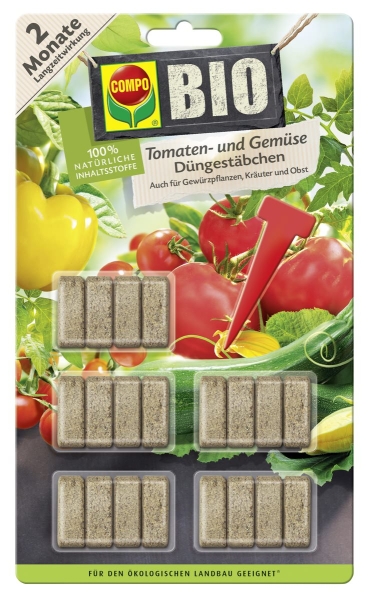 COMPO BIO Tomaten + Gemüse Düngestäbchen - 20 Stäbchen