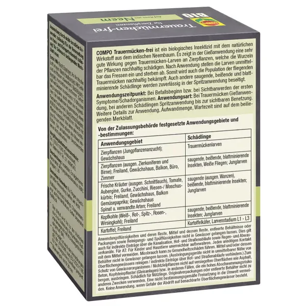 COMPO BIO Trauermücken-frei für bis zu 60 Blumentöpfe - 30 ml