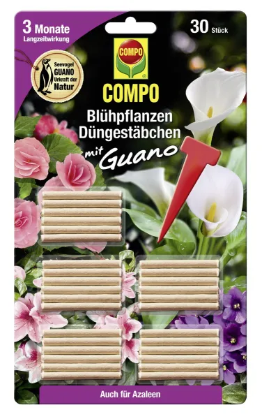 COMPO Blühpflanzen Düngestäbchen mit Guano - 30 Stäbchen COMPO Blühpflanzen Düngestäbchen mit Guano - 30 Stäbchen