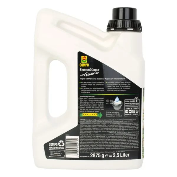 COMPO Blumendünger mit Guano - 2,5 Liter