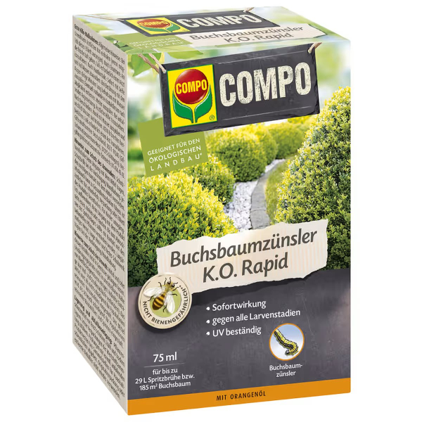 COMPO Buchsbaumzünsler K.O. Rapid für bis zu 29 Liter Spritzbrühe - 75 ml
