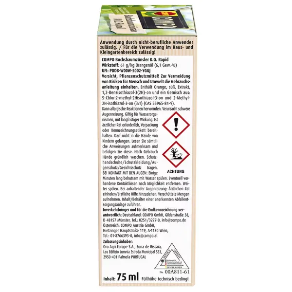 COMPO Buchsbaumzünsler K.O. Rapid für bis zu 29 Liter Spritzbrühe - 75 ml