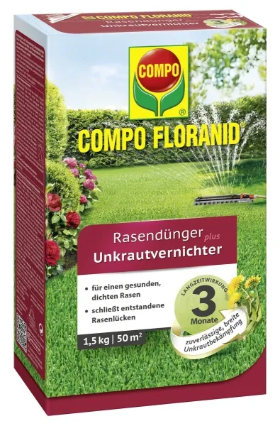 COMPO FLORANID® Rasendünger plus Unkrautvernichter für 50 m² - 1.5 kg