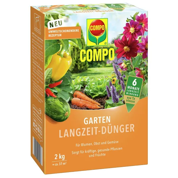 COMPO Garten Langzeit-Dünger für ca. 37 m² - 2 kg
