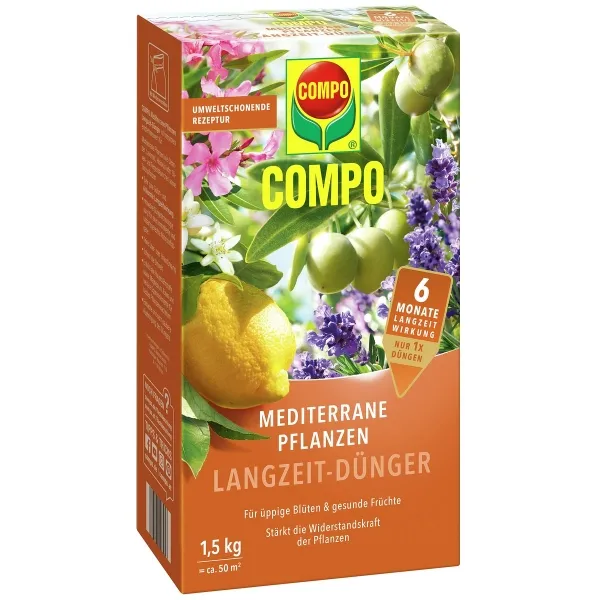 COMPO Mediterrane Pflanzen Langzeit-Dünger für 50 m² - 1,5 kg