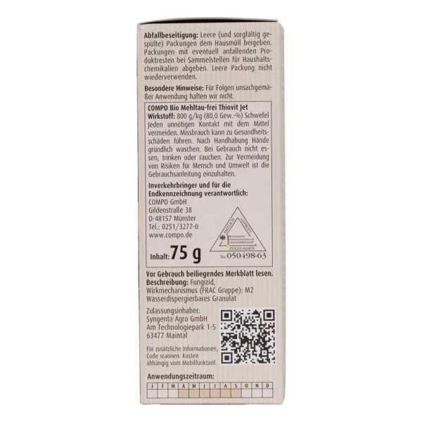 COMPO Mehltau-frei Thiovit Jet® für ca. 30 Liter Spritzbrühe - 5 x 15 g