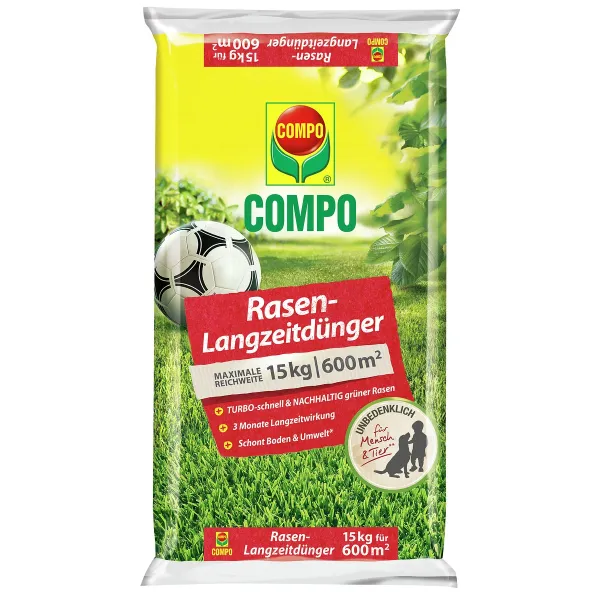 COMPO Rasendünger mit Langzeitwirkung für 600 m² - 15 kg