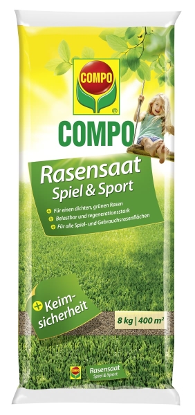 COMPO Rasensaat Spiel und Sport für 400 m² - 8 kg