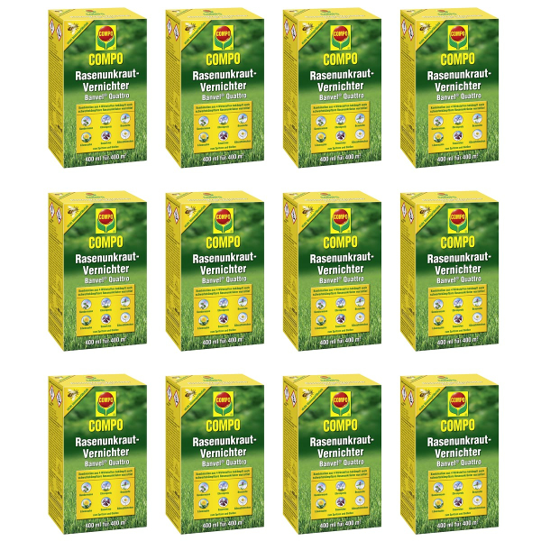 COMPO Rasenunkraut-Vernichter Banvel® Quattro für 400 m² - 400 ml x 12