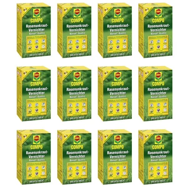 COMPO Rasenunkraut-Vernichter Banvel® Quattro für 400 m² - 400 ml x 12