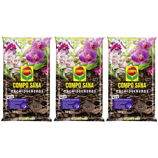 COMPO SANA® Orchideenerde torffrei - 10 Liter x 3