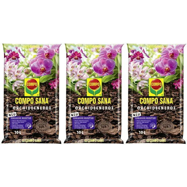 COMPO SANA® Orchideenerde torffrei - 10 Liter x 3